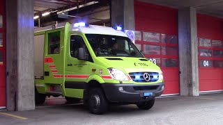 Partenza mezzi Civici Pompieri Lugano in emergenza  Swiss Fire Dept responding [upl. by Millwater]