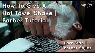 How To Give A Hot Towel Shave With The New Kamisori  Barber Styles  Dark Stag [upl. by Taimi]