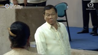 Duterte shakes De Limas hand at SONA 2016 [upl. by Ylyl395]