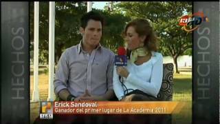 Monica Castañeda entrevista a Erick Sandoval ganador de La Academia 2011 18122011 [upl. by Adlesirc]