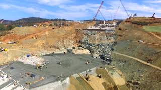 Oroville Spillway Flyover September 11 2017 [upl. by Ahsaeyt]