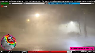 HURRICANE MILTON LANDFALL  EYEWALL INTERCEPT  Live As It Happened 10924 [upl. by Hterag206]