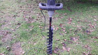 How to drill a well hole for the posts with a mixer Auger adapter Electric drill [upl. by Notpmah]