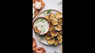 Baked Zucchini Slices with Vegan quotParmesanquot  Minimalist Baker Recipes [upl. by Toinette]