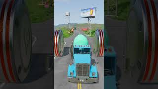 Colour Full Trucks amp Man Truck Vs Bollards crush shorts beamngcrashes [upl. by Everara]