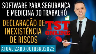 Software para Medicina e Segurança do Trabalho DECLARAÇÃO DE INEXISTENCIA DE RISCOS TSTONLINE [upl. by Borroff]