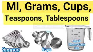 Baking Conversion Chart  Ml  Grams  Cups  Tablespoon  Teaspoon [upl. by Hcra]