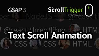 GSAP ScrollTrigger 텍스트 스크롤 애니메이션  스크롤트리거  스크롤 애니메이션  Text Scroll Animation [upl. by Savannah]