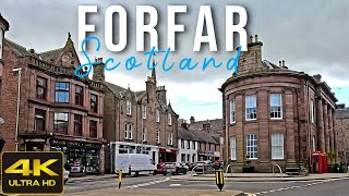 Forfar Scotland Walking Tour 4K 60fps April 2024 [upl. by Ahsinat]