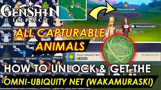 Genshin Impact  Wakamurasaki Quest Guide  All Capturable Animals Locations amp OmniUbiquity Net [upl. by Atlas]