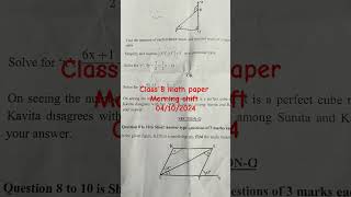 Class 8 math paper  class 8 half yearly paper 2024  class 8 math paper solution 2024 [upl. by Hassadah]