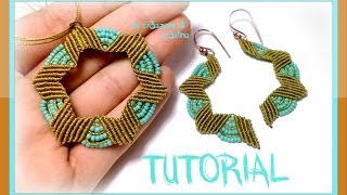 Tutorial Orecchini Ciondolo LOTUS Fiore Micro Macramè  Filo Super Lon e Perline Rocailles [upl. by Tannenbaum]