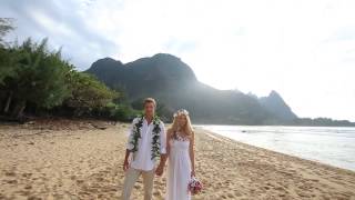 Sara  Blake  Tunnels Beach Wedding  Kauai Wedding Video [upl. by Ashly]