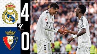 HIGHLIGHTS  Real Madrid 40 Osasuna  LaLiga 202425 [upl. by Stoneman738]