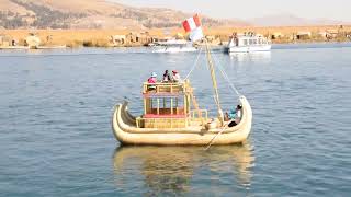 Lake Titicaca and the unique floating Uros islands in a serene summer setting [upl. by Loeb]