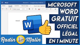 Comment avoir Microsoft Word gratuit officiel et légal en 1 minute  ⏰ [upl. by Atilrac]