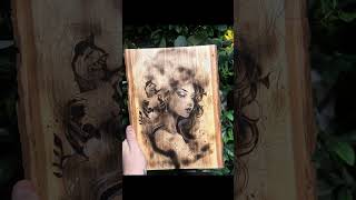 Pyrography Art in progress Wood burning art Trying my luck as a delusional artist Arent we all [upl. by Nee]