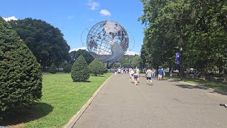 Walking in Flushing Meadows Corona Park NY [upl. by Aisa]