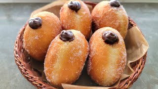 Soft And Fluffy Chocolate Cream Donut Recipe  Chocolate Cream Filled Donuts [upl. by Rafat]