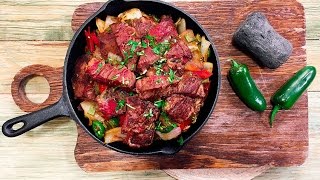 Receta Puntas de filete al albañil  Cocineros Mexicanos [upl. by Nilcaj517]