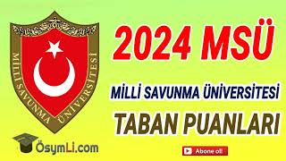 2024 MSÜ Taban Puanları Kara Harp Okulları Hava Harp Okulları Astsubay MYO [upl. by Dorina165]