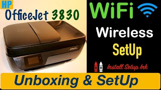 HP OfficeJet 3830 Wireless Setup Unboxing Install SetUp Ink Scan Alignment Page amp review [upl. by Francoise615]