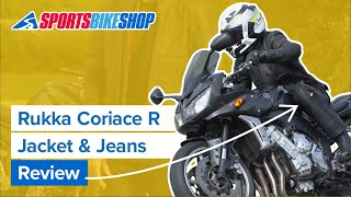 Rukka CoriaceR Waterproof Leather Jacket amp Jeans review  Sportsbikeshop [upl. by Joelie]