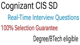 Cognizant CIS SD role interview questions  Preparation strategy [upl. by Akayas]