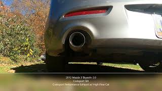 Corksport SRI amp High Flow Cat Back Exhaust 2012 Mazda 3 Skyactiv 20 Cold Start and Rev [upl. by Noj372]