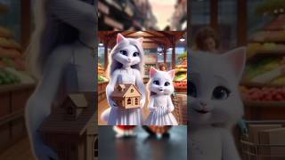 Cat Wood house White cat vs black cat vs orange cat cat cute shortvideo catvideos kitten ai [upl. by Albie]