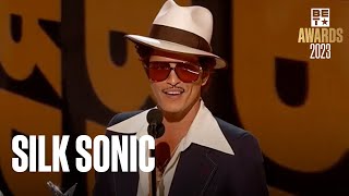 Bruno Mars amp Anderson Paak Win Album Of The Year For Silk Sonics Iconic Debut  BET Awards 23 [upl. by Naejeillib595]