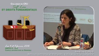 Colloque quotSoft Law et droits fondamentauxquot  Intervention Mme Sandrine TURGIS [upl. by Aihtnic485]