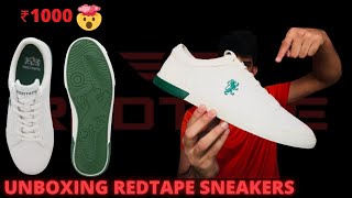 Red tape White Sneakers Review  Unboxing Redtape White Sneakers  White Green Sneakers [upl. by Uolymme903]