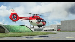 MSFS 2020 DRF Luftrettung H145 test flight at Karlsruhe BadenBaden EDSB [upl. by Anikram619]