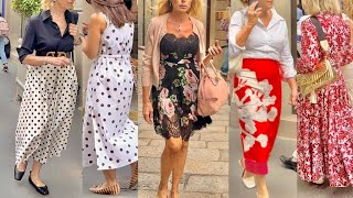 ITALIAN SUMMER FASHION 2024🇮🇹SUMMER DRESSES amp POLKA DOTS IDEAS MILAN STREET STYLE vanityfair [upl. by Standley]