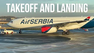 Takeoff and Landing  Air Serbia A330200  BEG  JFK [upl. by Omarr]