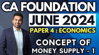 Money Supply  1  Money Market  Ch 8 Unit 2  CA Foundation Economics June 24  CA Parag Gupta [upl. by Emilee]