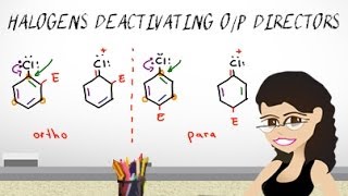 Halogen Exception  Deactivating Ortho Para Directing EAS video 13 by Leah Fisch [upl. by Alorac163]