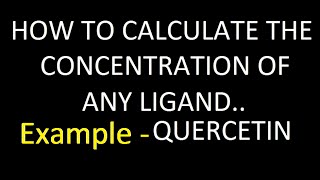 how to calculate concentration using extinction coefficient [upl. by Nawuq]