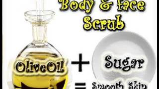 Homemade Sugar amp Olive Oil Face amp Body Scrub [upl. by Malkah]