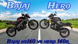 Hero Xtreme 160r VS Bajaj pulsar NS160  Drag race 🔥🔥🔥 [upl. by Colin]