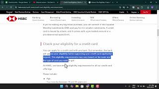 Eligibility Criteria for an HSBC Credit Card  Steps You Should Know [upl. by Ekrub]