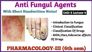 Pharmacology – ANTIFUNGAL DRUGS  b Pharmacy 6th semester [upl. by Yrellav]