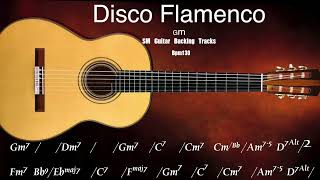 Disco Flamenco guitar backing Track in Gm With Chords And Melody Guide Track [upl. by Arquit]