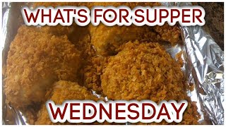 WHATS FOR SUPPER WEDNESDAY  OVEN FRIED CHICKEN WITH CORNFLAKES [upl. by Higginson333]