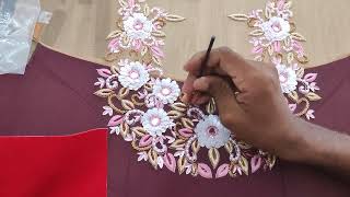 embroidery textile india  aari hand work  918750415366 [upl. by Thetisa674]