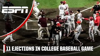 11 EJECTIONS 😱 Mississippi State vs Georgia benches clear after intense play at the plate 👀 [upl. by Okwu]