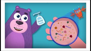 Germ video  Fun with Germs and Handwashing for Kids  Polly Olly Preschools Healthy Habits [upl. by Fruma]