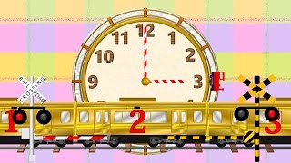 How to tell time for kids  時間を覚える（英語）踏切電車アニメ [upl. by Meris]