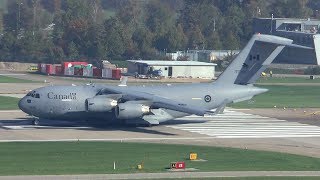 Canadian Armed Forces Boeing C17 takeoff at Zurich Airport  great spool up sound [upl. by Eaver]